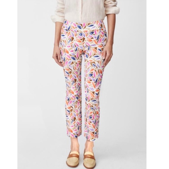 J. McLaughlin Pants - J.McLaughlin Ivy Pull On Cropped Trouser Multi Color Brown Stretchy Women's 6‎